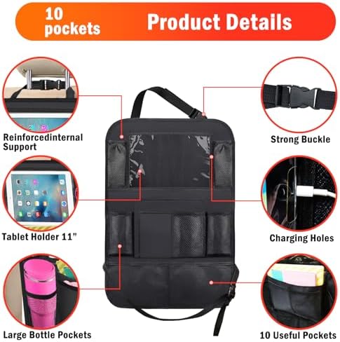 2 Pack Car Backseat Organizer Car Seat Organizer Back Seat Protector - Image 7
