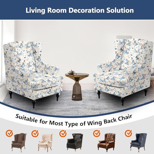 NILUOH Wingback Chair Covers 2-Piece, Armchair Slipcovers - Image 3