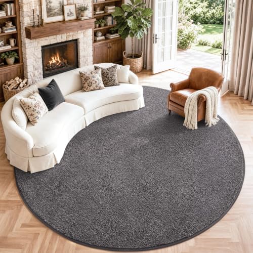 Keeko Round Area Rug 6ft for Living Room Bedroom, Soft Washable Circle Rug by Keeko