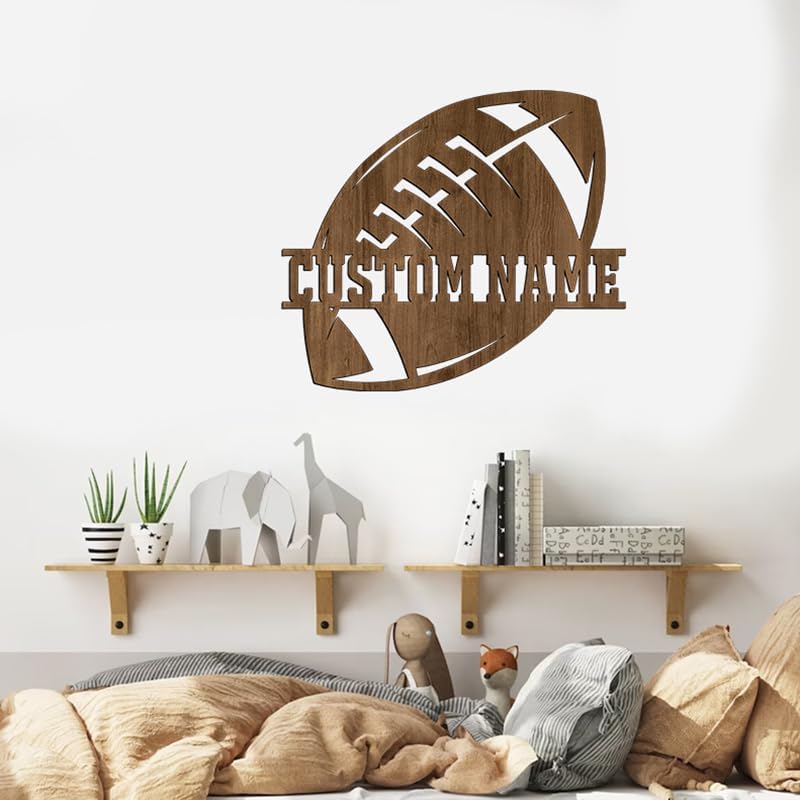 Personalized Football Gift, Wooden Baby Name Sign, Nursery Decor - Image 4