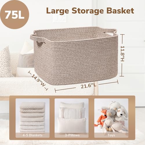 Goodpick Large Woven Rope Blanket Basket - Image 3