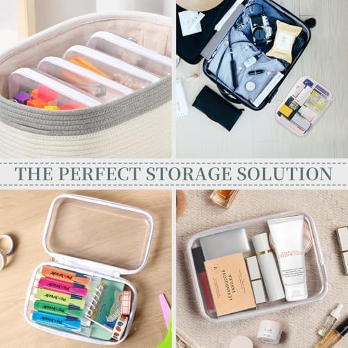 YOPCDJ 3 Pack Clear Hard Shell Zipper Case, Plastic Pouch - Image 3