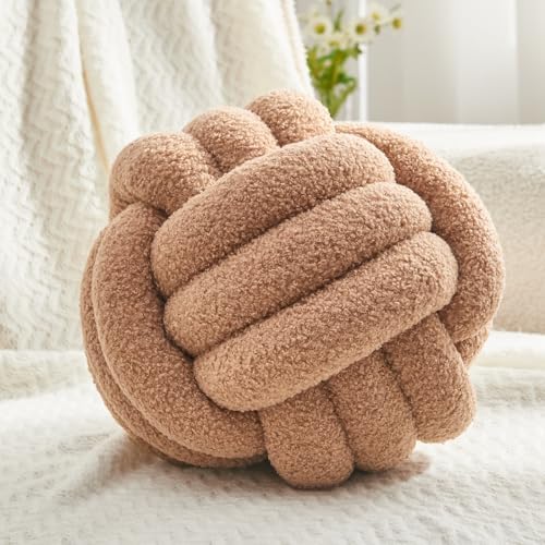 Petrella Khaki Knot Pillow Ball, 11 Inch Round Decorative Pillow by Petrellatoy