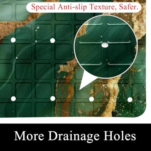 Bath Tub Shower Mat, Washable Bathtub Floor Mats, Suction Cups and Drain Holes - Image 2
