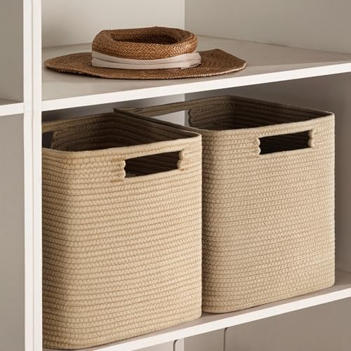 UBBCARE Set of 4 Storage Basket-11 X 10.5 X 10.5 In, Cotton Rope Basket - Image 6