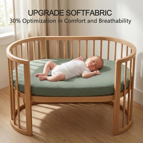 100% Muslin Cotton Baby Bassinet Sheets - Image 7