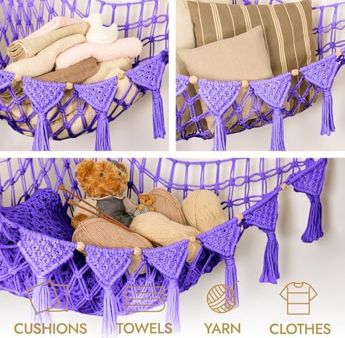 TIDYTEDS Macrame DreamLights Boho Stuffed Animal Storage Net Hammock Extra - Image 6