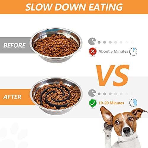 Slow Feeder Dog Bowls Insert, Animire Soft Silicone Slow Eating Dog Food Bowl - Image 3