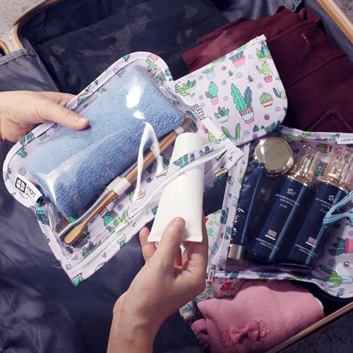 HIONXMGA Set of 3 Clear Travel Toiletry Bag, TSA Approved, Quart Size S/M/L - Image 6