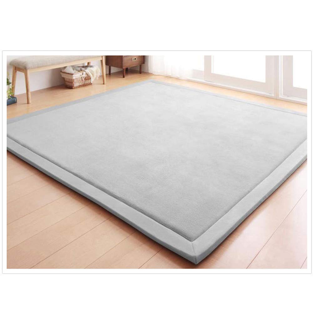 Loartee Nursery Rug - Coral Velvet Crawling Rug & Area Rug (6'8"x9'2", Gray) for Toddler, Children, Play, Yoga Mat, Exercise Pads