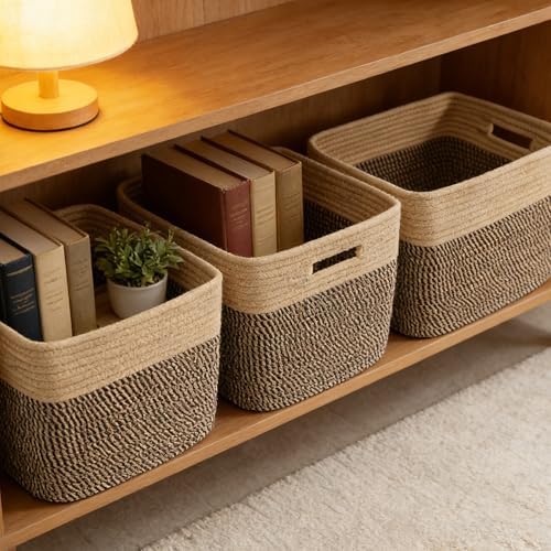 3 Pack Woven Baskets, Storage Baskets - Image 6