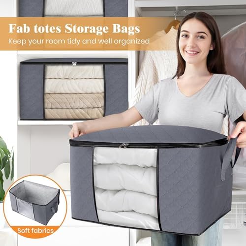 Fab totes 6 Pack Storage Bags for Clothes Blanket Storage Bins - Image 5