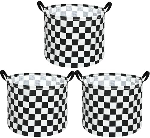 3 Pack Checkered Storage Baskets by MAIZMZ