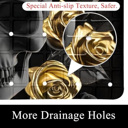 Bath Tub Shower Mat, Washable Bathtub Floor Mats, Suction Cups and Drain Holes - Image 2