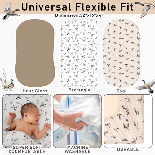CroBlissful 4 Pack Mallard Duck Bassinet Sheets - Image 2