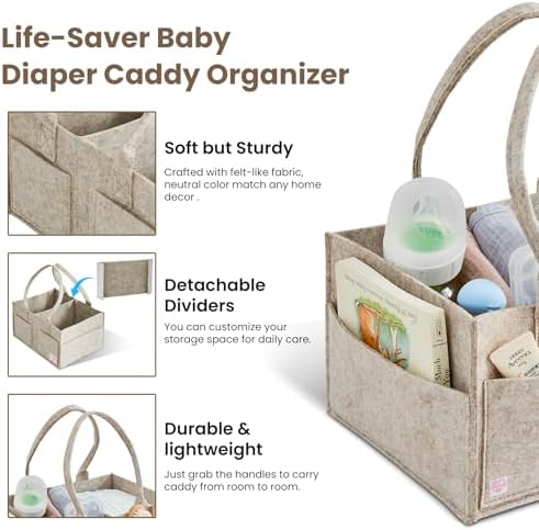Upgraded Baby Diaper Caddy Organizer, Portable Nursery Storage Bin - Image 3