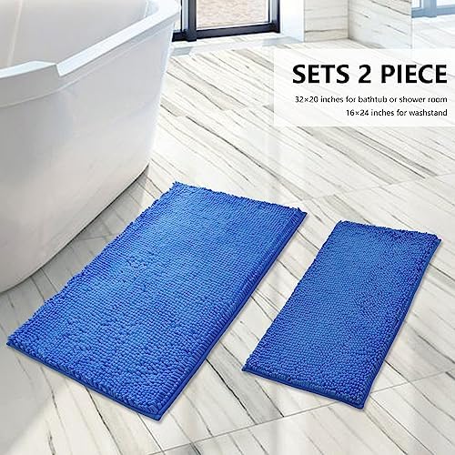 BOANKODU Bathroom Rugs Sets 2 Piece, Extra Soft Chenille Bath Mat Absorbent - Image 3