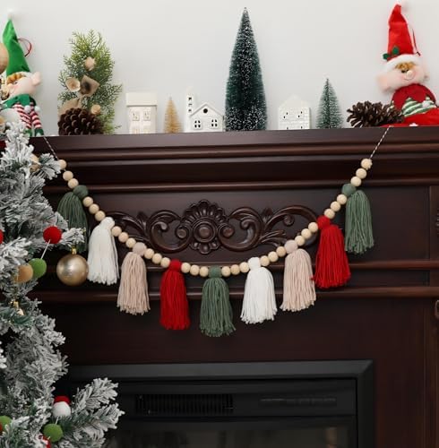 Boho Christmas Tassel Garland Wall Hanging Banner - Image 3