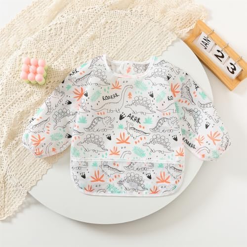 3 Pack Long Sleeve Bib, Baby Smock - Image 5