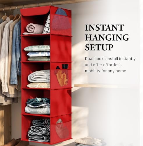 Simple Houseware 5 Shelf Hanging Closet Organizer - Image 6