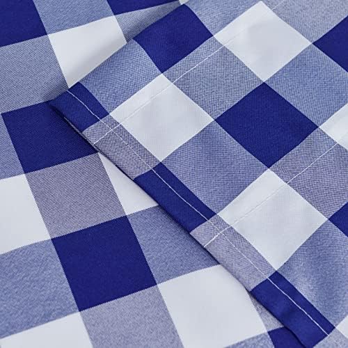 Hiasan Plaid Curtains Valances, Royal Blue and White, 42W x 18L, 1 Panel - Image 5