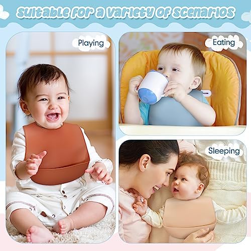 Mepase Silicone Bibs for Baby Waterproof Silicone Bib - Image 6