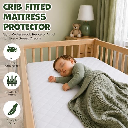 Utopia Bedding Waterproof Crib Mattress Protector, 2 Pack, 28x52 Inches - Image 3