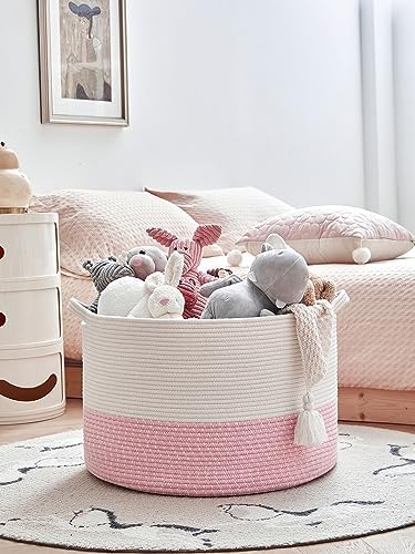 R RUNKA Extra Large Cotton Rope Basket 22" x 14"| Toy Basket - Image 5