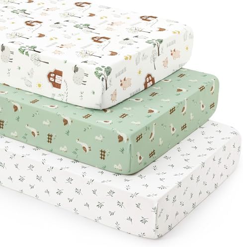 david's kids 3 Pack Fitted Crib Sheets, Ultra Soft Breathable Comfortable Baby by davidskids