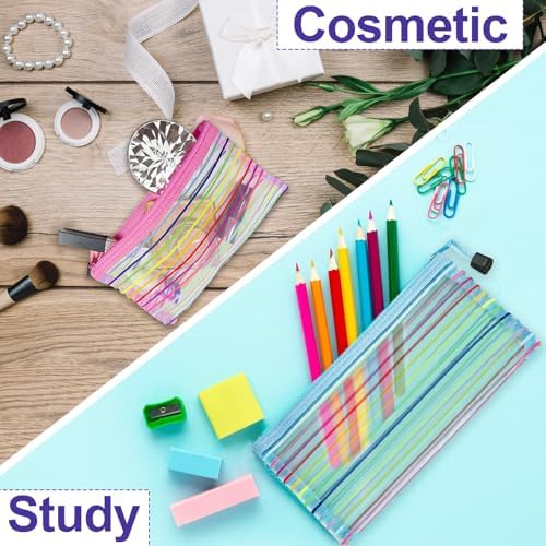 Mesh Bags with Zipper, Small Nylon Makeup Bag Cosmetic Pouches Travel Organizer - Image 4