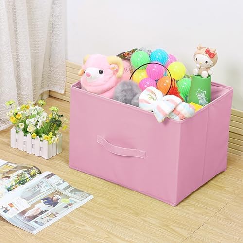 EBIGIC Pink Bins 9.0"x7.5"x7.5" Small Size Fabirc Foldable Closet Toy Organizer - Image 5