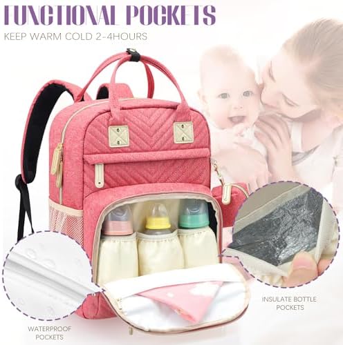 Tuwubi Diaper Bag Backpack, Baby Essentials Travel Tote Bag - Image 3