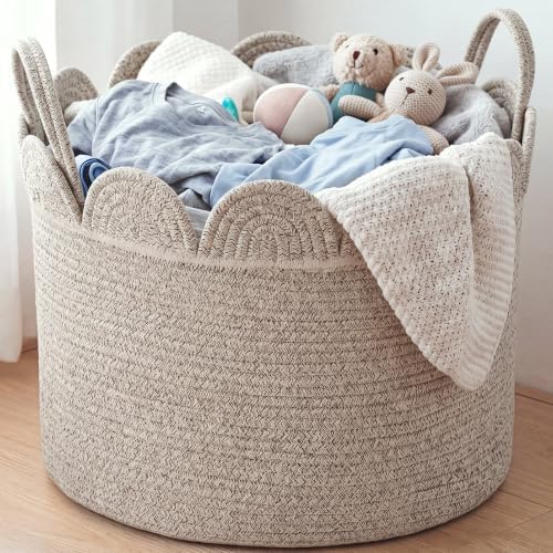LemonRoad Round Woven Basket Brown Variegated by Unknown