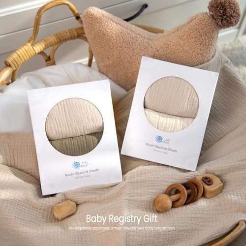 lulumoon Muslin Fitted Bassinet Sheet: Compatible - Image 6