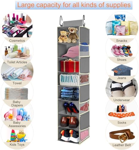 2 Pack Large-Sized Hanging Shoe Organizer 8-Shelf, Hanging Closet Organizer - Image 6