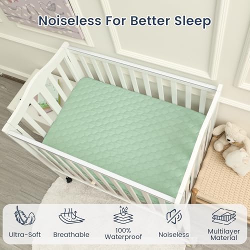 david's kids 2 Pack 38''x25'' Waterproof Mini Crib Mattress Protector, Fitted - Image 4