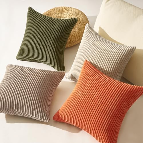 Topfinel Fall Home Decor Rust OliveGreen Throw Pillow Covers 22x22 Inch Set of - Image 5