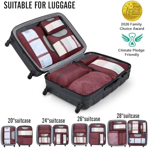 Veken 8 Set Packing Cubes for Travel Essentials, Anti-Wrinkle Buckled Suitcase - Image 6