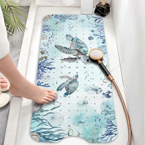 Bathtub Mat Non Slip, Turtle Extra Long Bath tub Mat Shower Floor Mat - Image 6