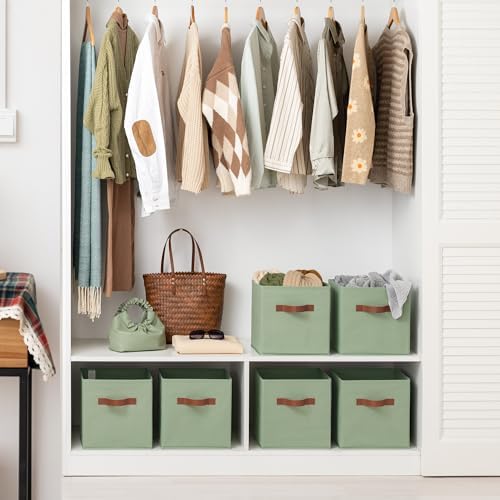 GRANNY SAYS 11 Inch Fabric Storage Cubes, Sage Green - Image 4