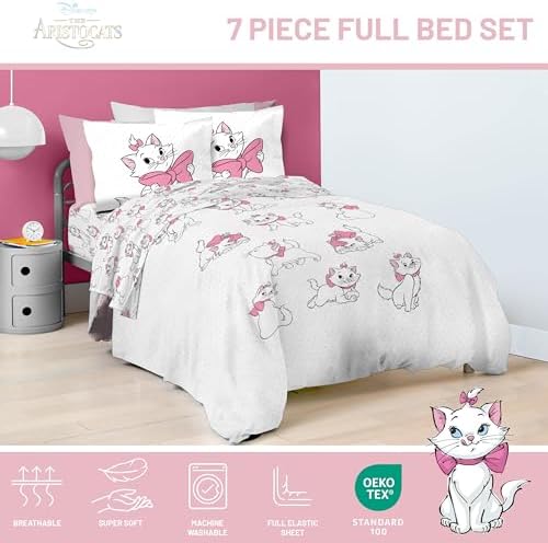 Disney Aristocats Marie Full Comforter Set 7 Piece Kids Bedding - Image 6