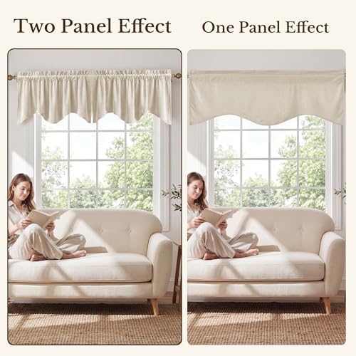 StangH Beige Window Valance Curtains 52x18 Inch, 1 Panel - Image 7