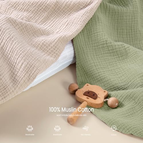 lulumoon Muslin Fitted Bassinet Sheet: Compatible - Image 4