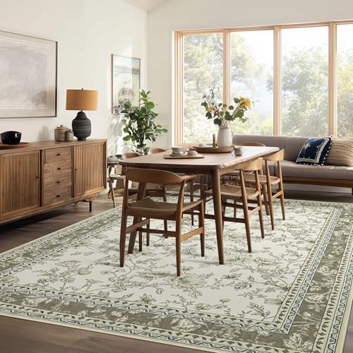 Light Tan Cream Khaki Rugs Washable Modern Soft Large Living Room Rug 9x12 - Image 2