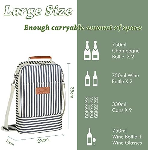 Tirrinia 2 Bottle Wine Cooler Bag Tote - Image 4