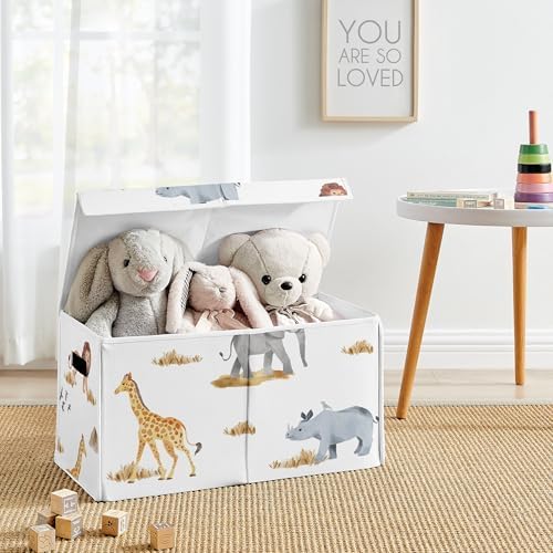Sweet Jojo Designs Jungle Animals Small Fabric Toy Bin Storage Box Chest Baby - Image 2