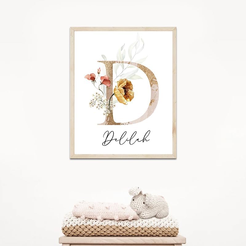 Personalized Wooden Name Sign, Floral Monogram Nursery, Boho Floral Pattern - Image 4