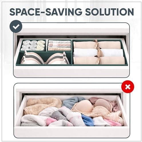 Dresser Drawer Organizer Clothes, 6 Pack Foldable Storage Boxes - Image 3