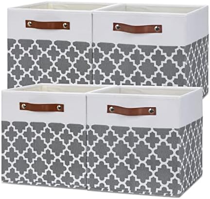 Temary 12x12x12 Fabric Storage Bins 4 Pack by TEMARY