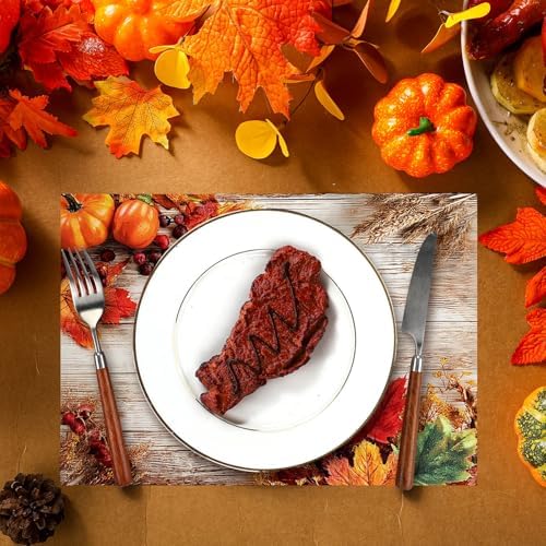Eaasty 100pcs Disposable Maple Leaf Paper Placemats Fall Table Place Mat - Image 3